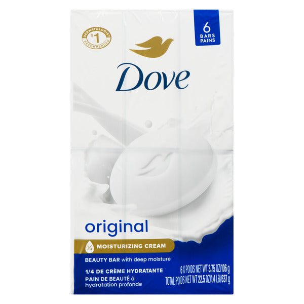 DOVE BEAUTY BAR GENTLE SKIN CLEANSER ORIGINAL SOAP 6X106 GM